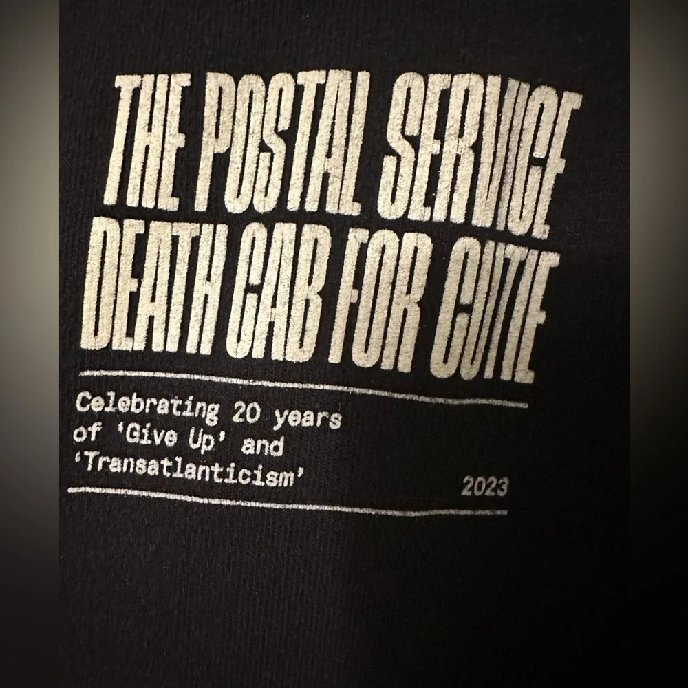 Postal Service Death Cab for cutie tour hoodie sweatshirt full zip - Picture 2 of 7